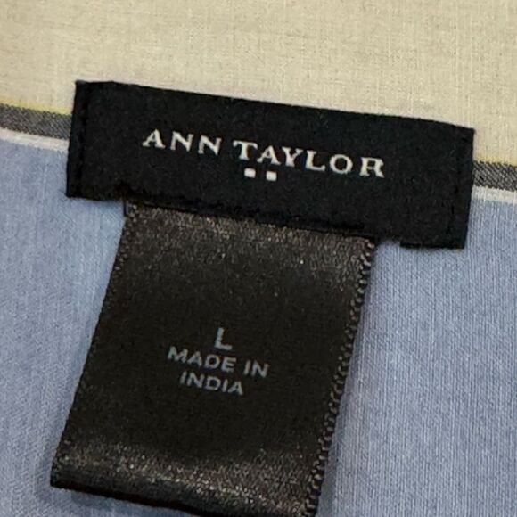 Ann Taylor Women's 100% Cotton Stripe Button Down Blouse Size Large - Picture 5 of 6